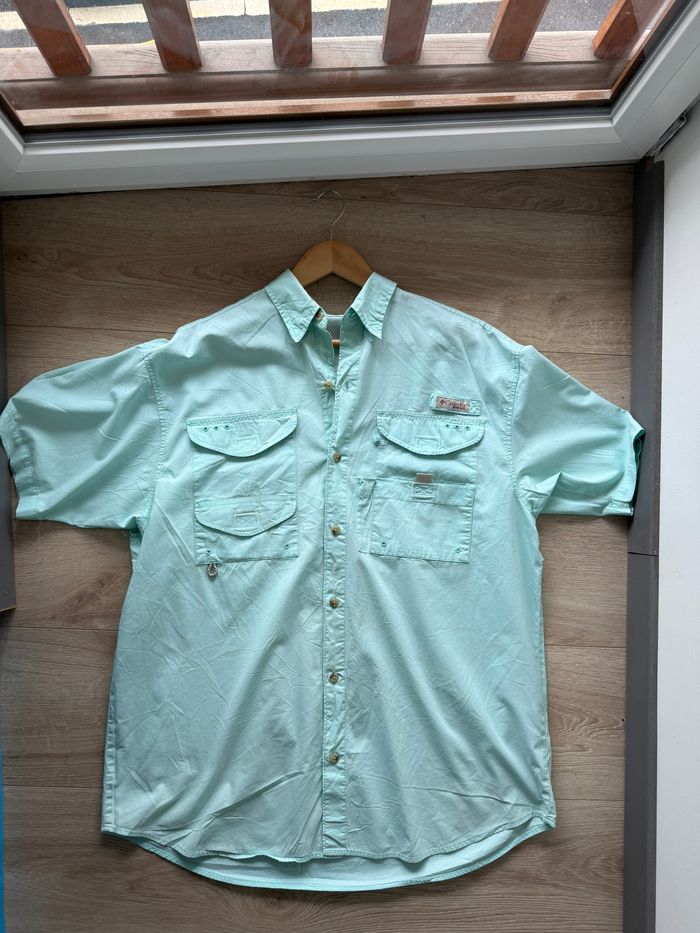 Chemise Columbia PFG Manches Courtes – Vert d'eau - Mint – Taille L