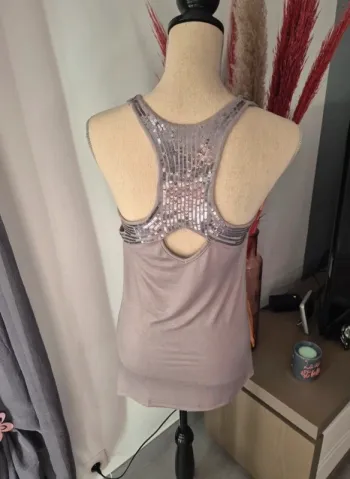 Top à sequins SOLEIL – dos nageur glamour