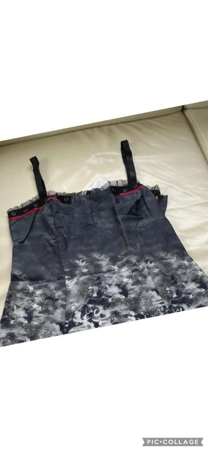 Magnifique robe lmv taille 38 noir gris bretelle élastique tulle neuve - photo numéro 8