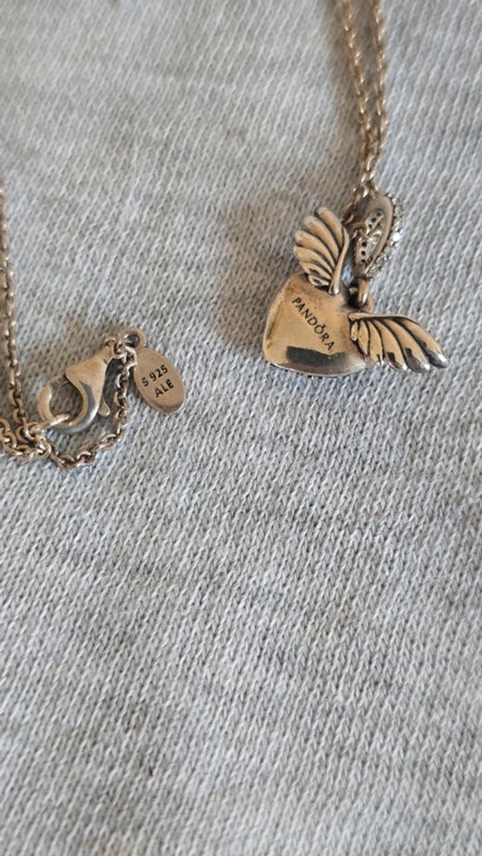 Collier pandora cœur ailes argent - photo numéro 2