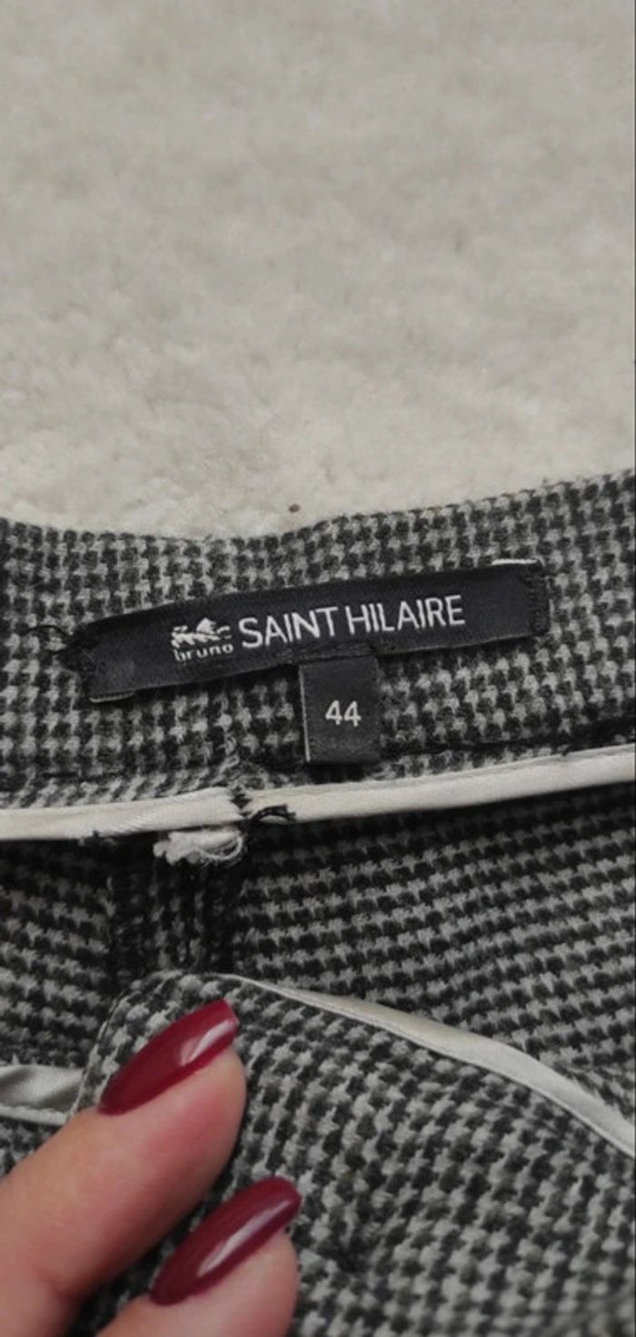 Pantalon droite style Chino Vintage Saint Hilaire 44 motif pieds de poule gris - photo numéro 7