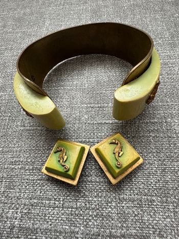 Ensemble vintage bracelet et boucles d’oreilles à clips