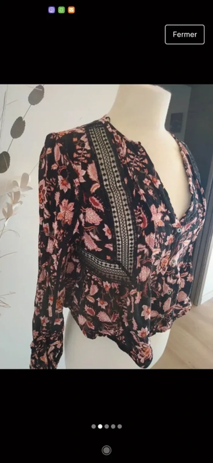 Blouse fleurie M Stradivarius - photo numéro 2