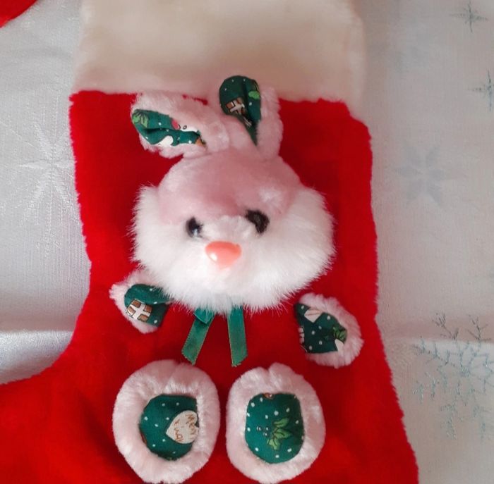 Chaussette de Noël/ Peluche Lapinou - photo numéro 3