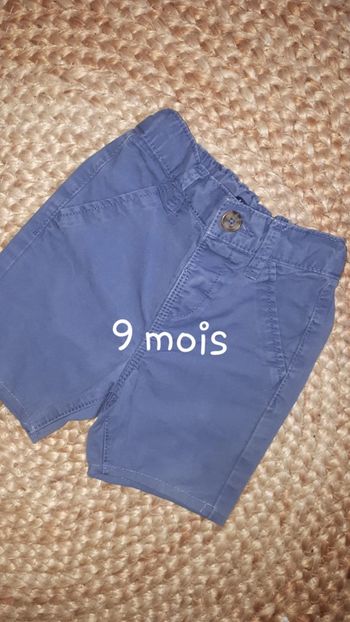 Short garçon bleu - 9 mois