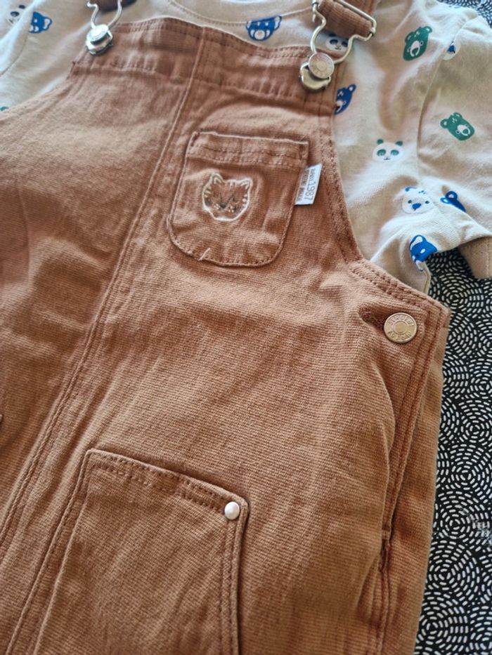 Ensemble salopette sergent major et t-shirt obaibi 2 ans neufs - photo numéro 4