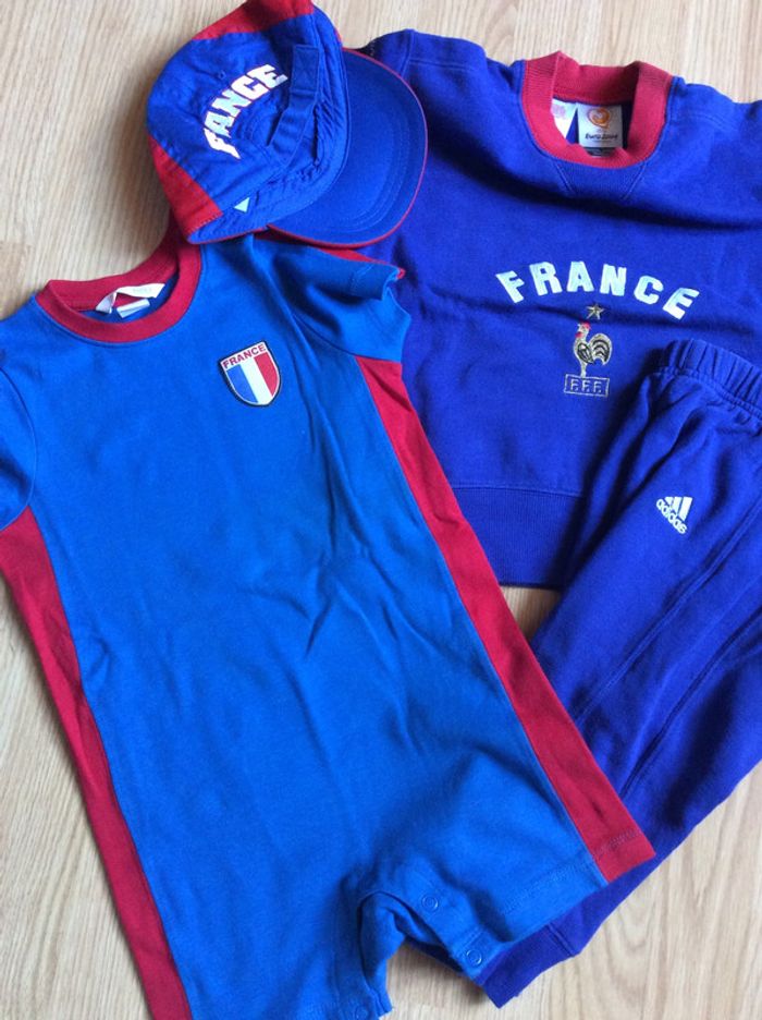 Lot équipe de france#vintage euro 2004# Taille 18/24 mois#fff - photo numéro 3