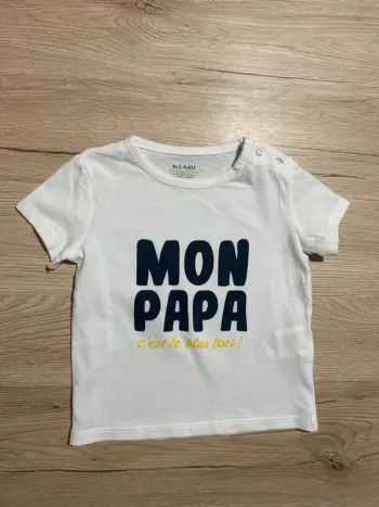 Tee-shirt blanc basic bébé garçon 6 mois Kiabi