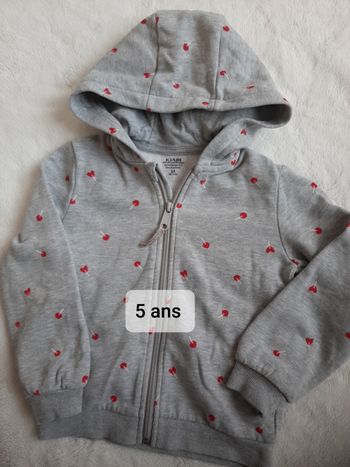 Sweat zippé à capuche 5 ans