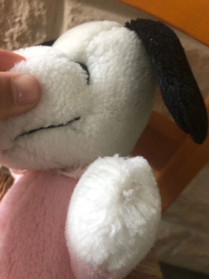 Peluche Doudou Vintage Snoopy Blanc Rose 28 Cm 1968 United Syndicate - photo numéro 11