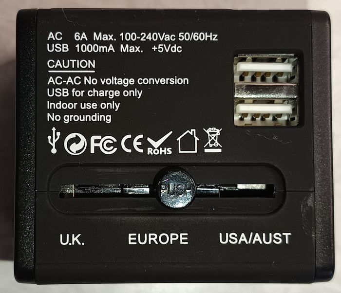 Chargeur Isafe Adaptateur de Voyage Universel, US EU UK AU avec 2 USB Ports - photo numéro 3