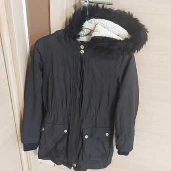 Manteau trenchs noir chaud avec capuche  fille