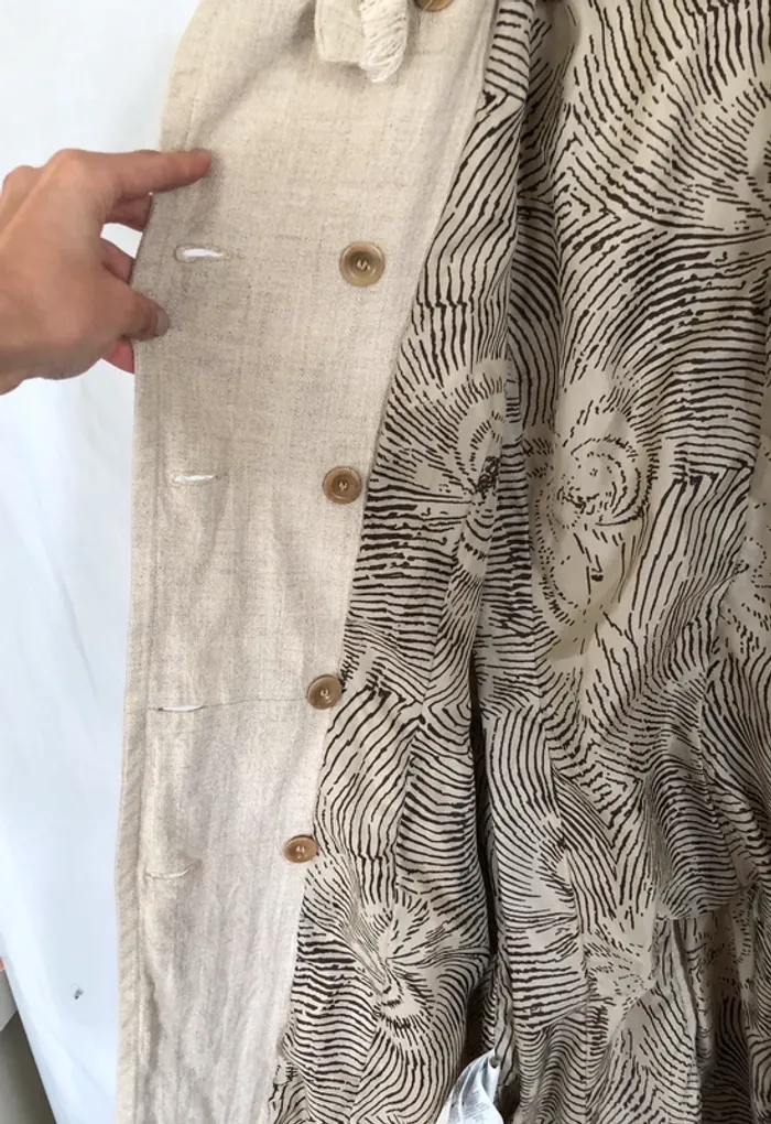 Trench beige en lin Mango taille XL / 42 44 excellent état - photo numéro 6