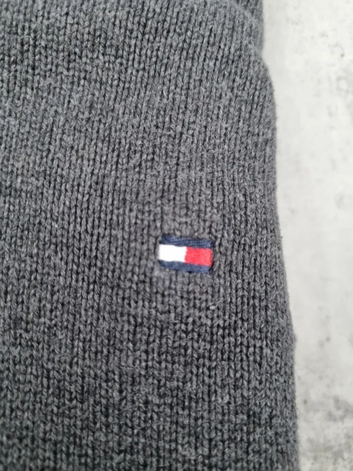 Pull col châle gris Tommy Hilfiger – Taille XL Homme (mesures en photos) - photo numéro 5