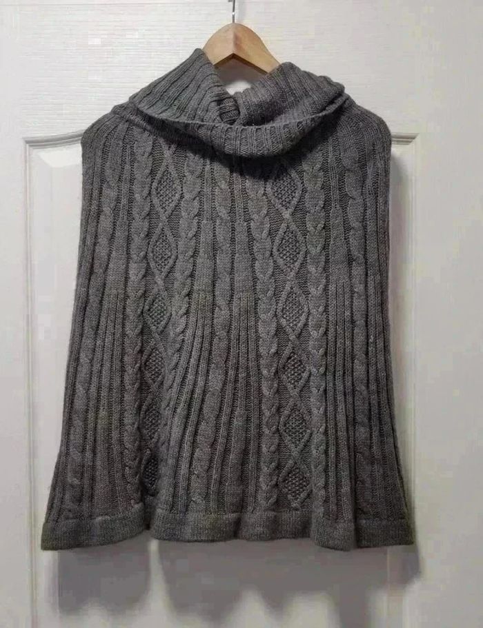 Poncho gris à col roulé H&M M - photo numéro 2