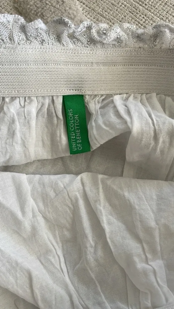 Jupe blanche à paillettes – Benetton – Taille 10-11 ans / 150 cm - photo numéro 4