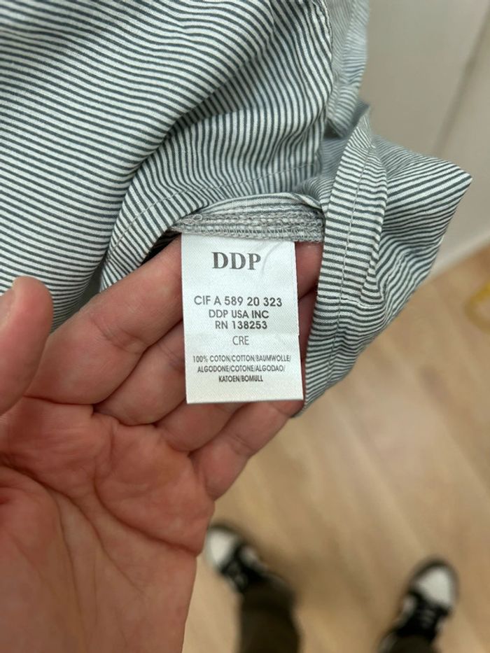 Chemisier chemise xxl longue ddp grise à rayures en coton - neuf - photo numéro 12
