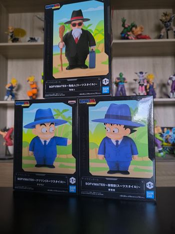 Lot de 3 Figurines Kame Sennin, Krillin & Son Goku – Dragon Ball – Sofvimates – Banpresto – Officiel