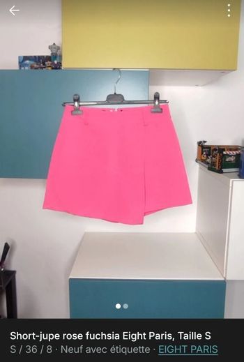Short-jupe rose fuchsia Eight Paris, Taille S