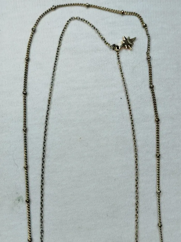 Collier constellation - LC - Médaille avec cœur et étoile double chaîne - photo numéro 4