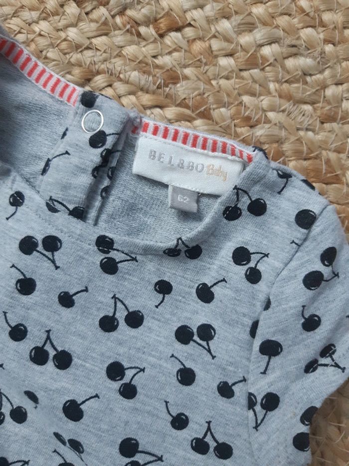 Robe manches courtes cerise Bel&Bo 62 cm - photo numéro 2