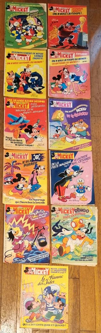 Lot de 11 anciens journal de mickey début années 80 vintage