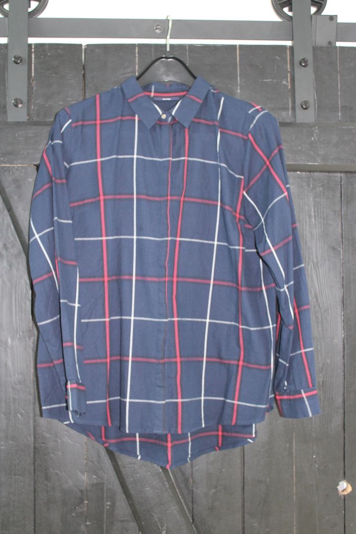 Chemise bleu marine à carreaux