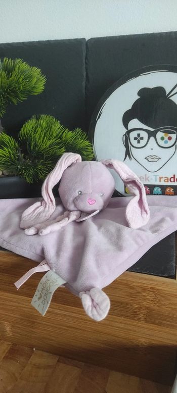 Mon Doudou lapin Lili cassis lange violet Baby Nat coeur bn0617 Rose Carré Noeud