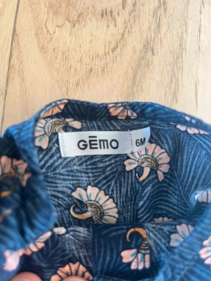 Robe bleue à motifs roses 6 mois – Gémo - photo numéro 4