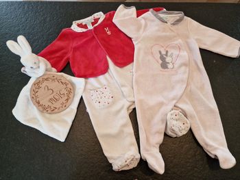 Lot 2 pyjamas velours Okaidi 3mois