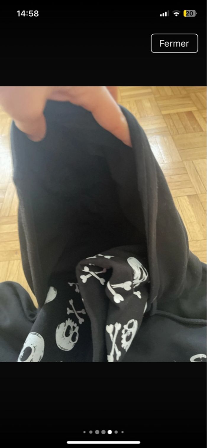 Sweat à capuche noir tête d mort - photo numéro 6