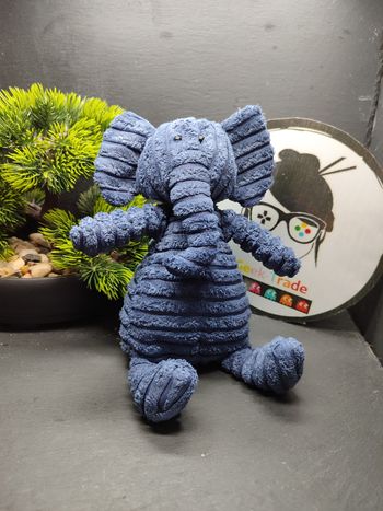 doudou peluche éléphant jellycat bleu cordy roy Côtelé J3039 Foncé Marine