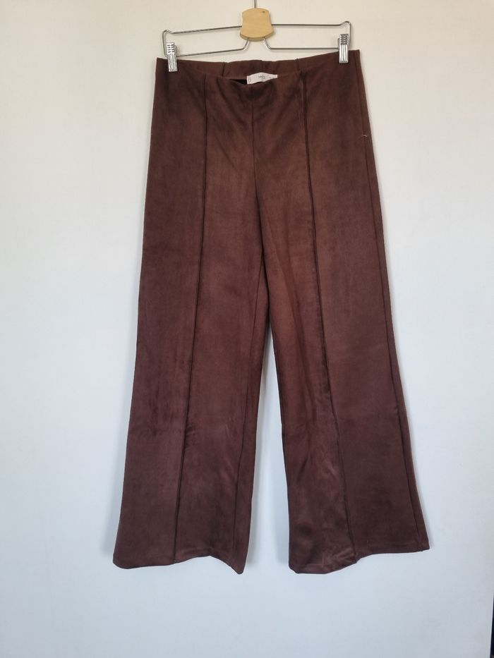 Pantalon daim marron mango - photo numéro 4