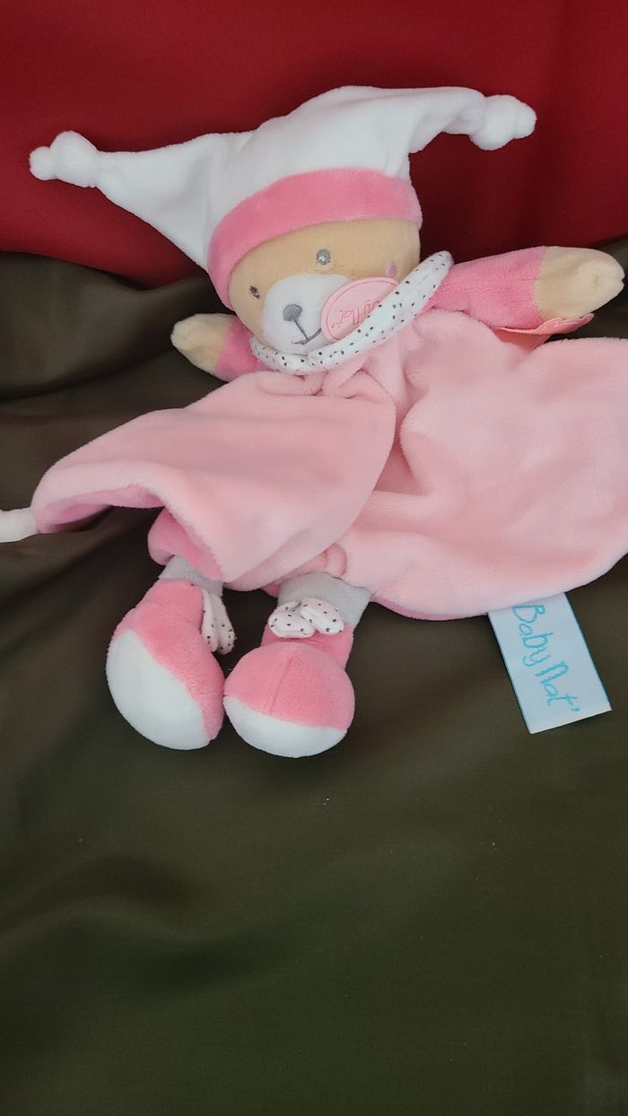 Baby'Nat - Brioche l'ours Doudou rose - photo numéro 5