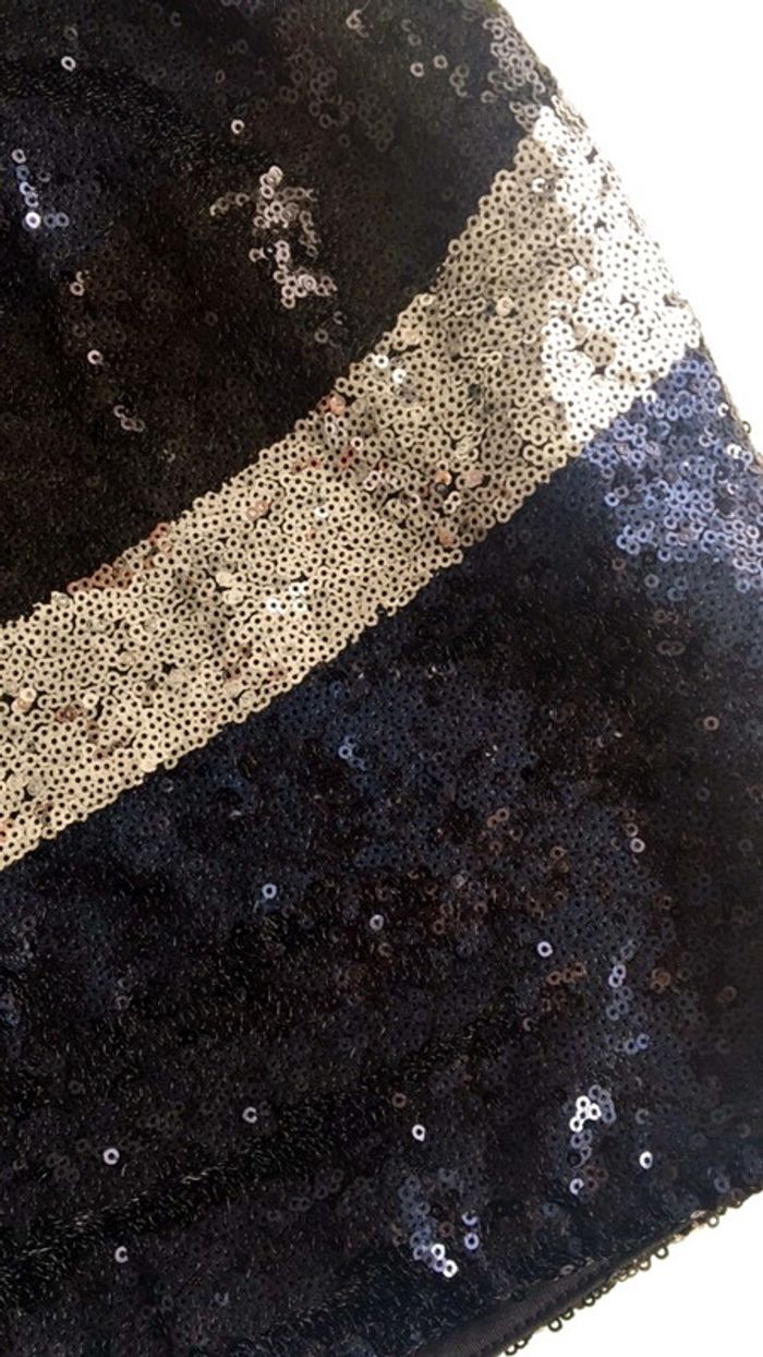 Jupe à sequin noir / argenté et bleu - Neuve - photo numéro 2