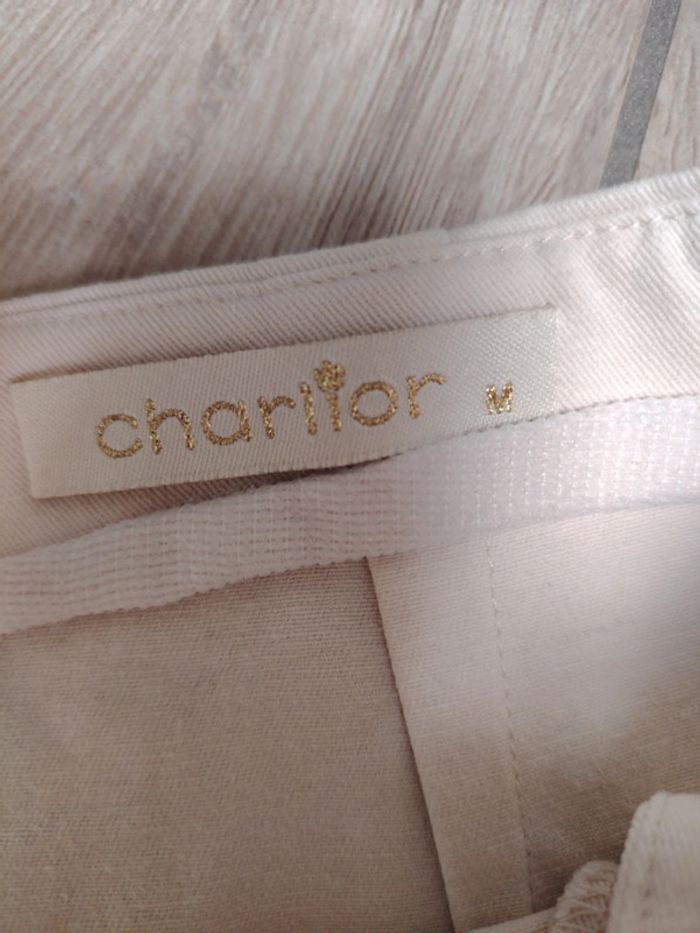 Mini jupe crème à bouton - photo numéro 3