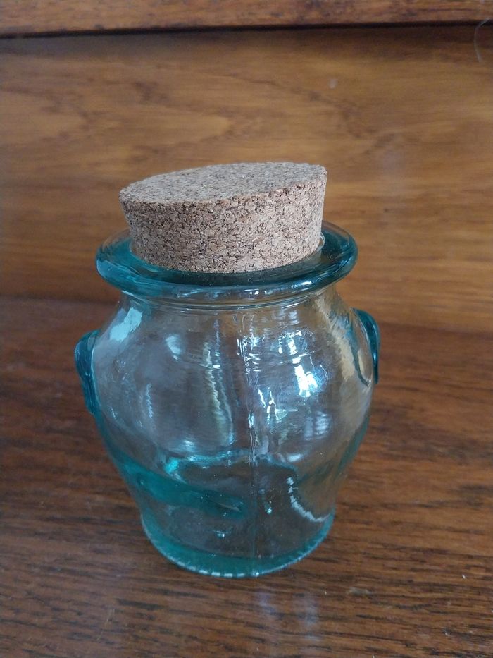 Pots en verre épais bouchon liège vintage - photo numéro 6