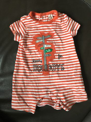 Barboteuse body short bébé 1 mois Orchestra