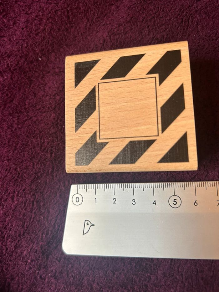 Tampon en bois cadre larges lignes Florilèges Design