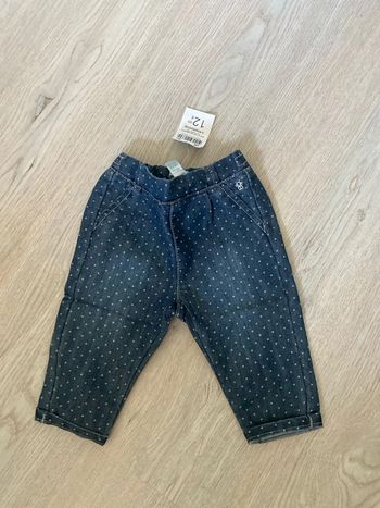 Pantalon jean, taille 6 mois Obaibi Neuf