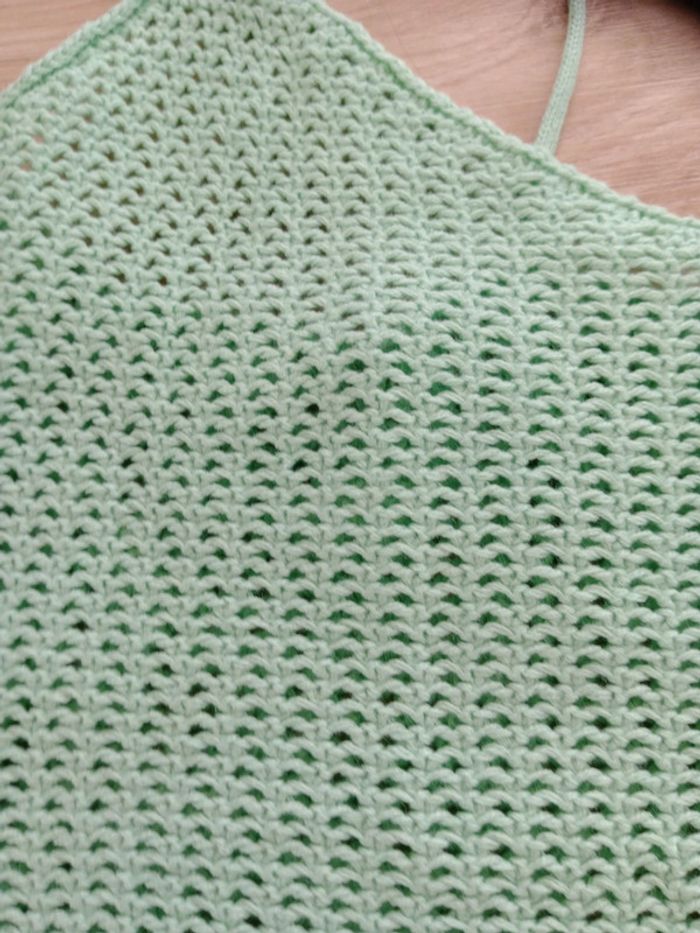 Débardeur femme XS en crochet menthe c85 - photo numéro 15