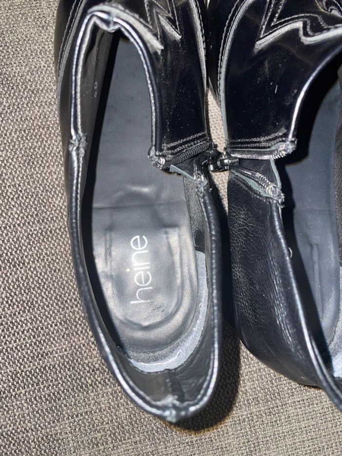 Bottines exclusives en cuir, noir - photo numéro 6