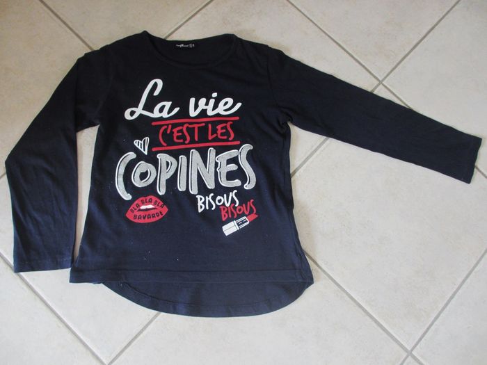 T-shirt bleu marine manches longues fille Influx - 8 ans