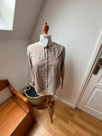 🌺 sublime chemisier Balzac Paris grand col taupe - L