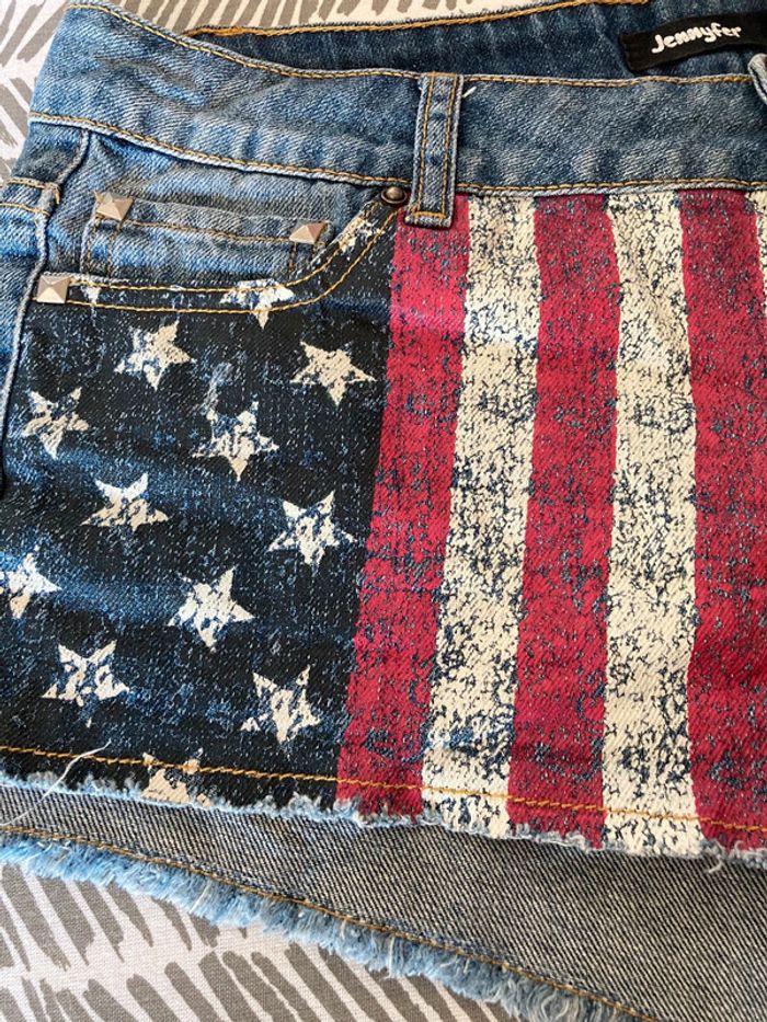 Short suédine ´ jean taille 38 Américain Jennifer - photo numéro 2