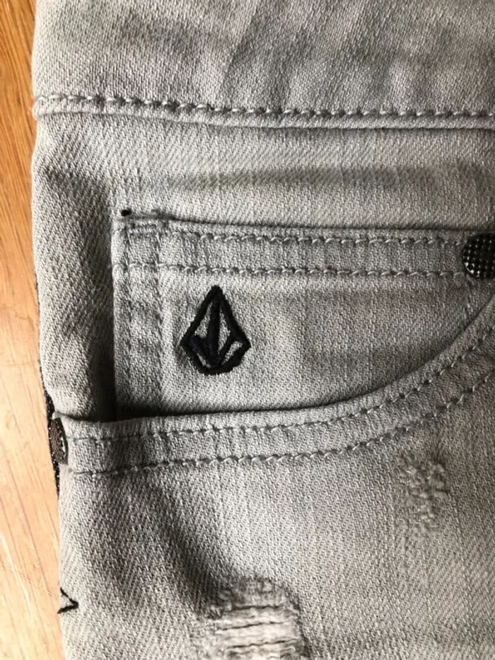Denim Skirt Jupe jean Volcom black and grey Womens 38 - photo numéro 3