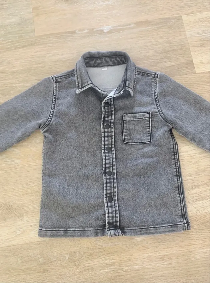 Surchemise grise effet jean - 3/4 ans (98/104 cm)