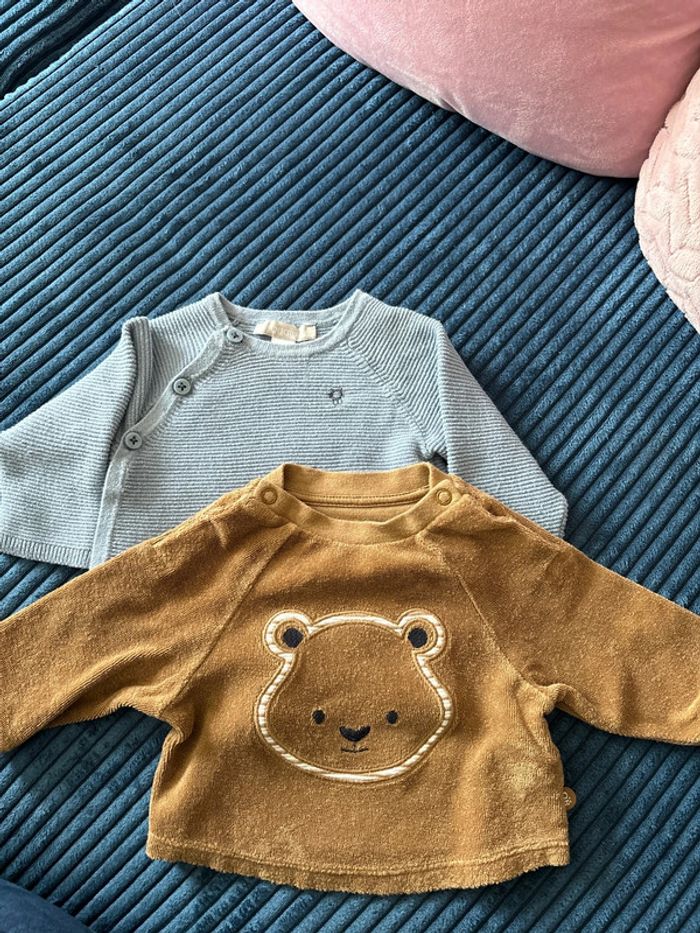 Lot de 2 pull/gilet 1 mois Obaïbi