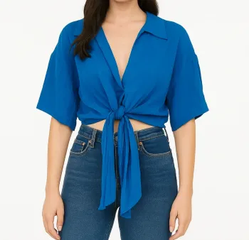 T‑shirt indigo/électrique H&M – Taille XS - parfait état - Polyester et polyamide