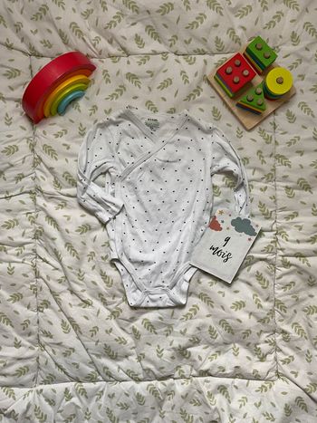 body manches longues blanc motifs étoiles ouverture devant 9 mois kiabi